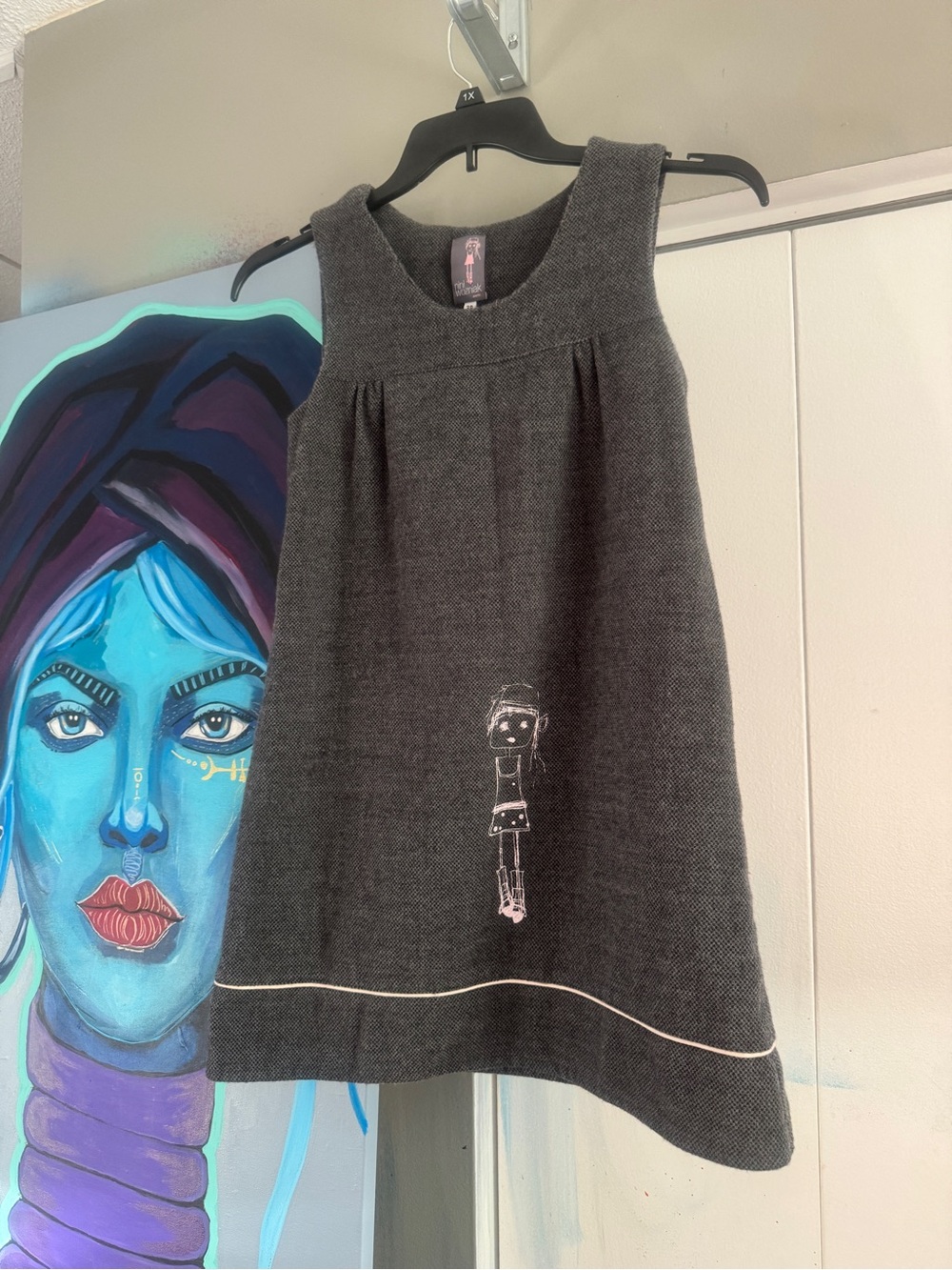 RARE Nini Wozniak Paris Graphic Tweed Jumper Dress EU 38 US Small Collectors